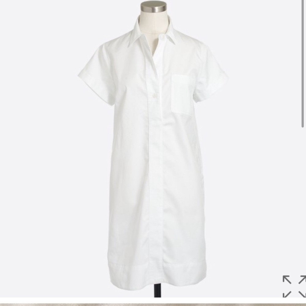 Jcrew cotton shirt dress white beach NWT